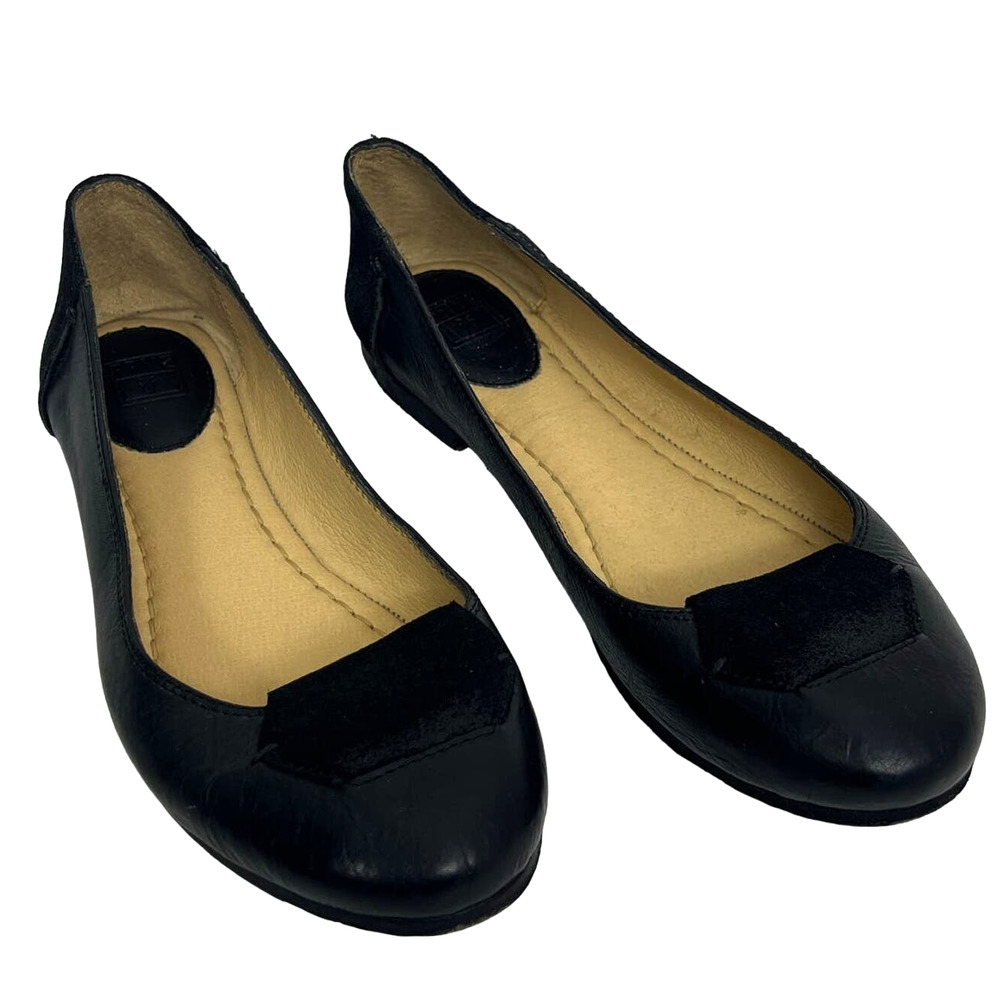 Frye Carson Leather Ballet Flats in Black Women's Size 7